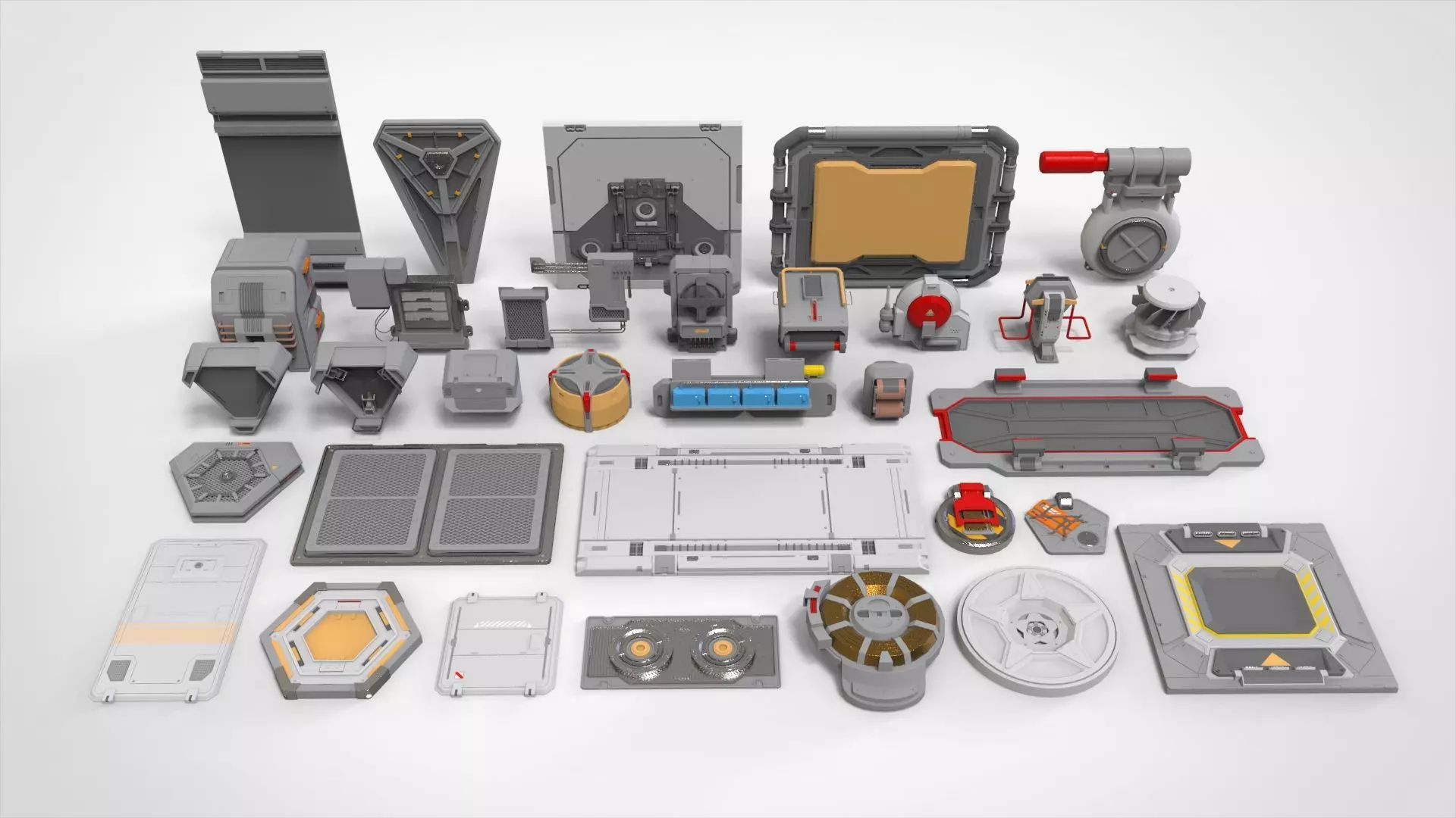 Sci-fi Architecture kitbash 52 3D model_0