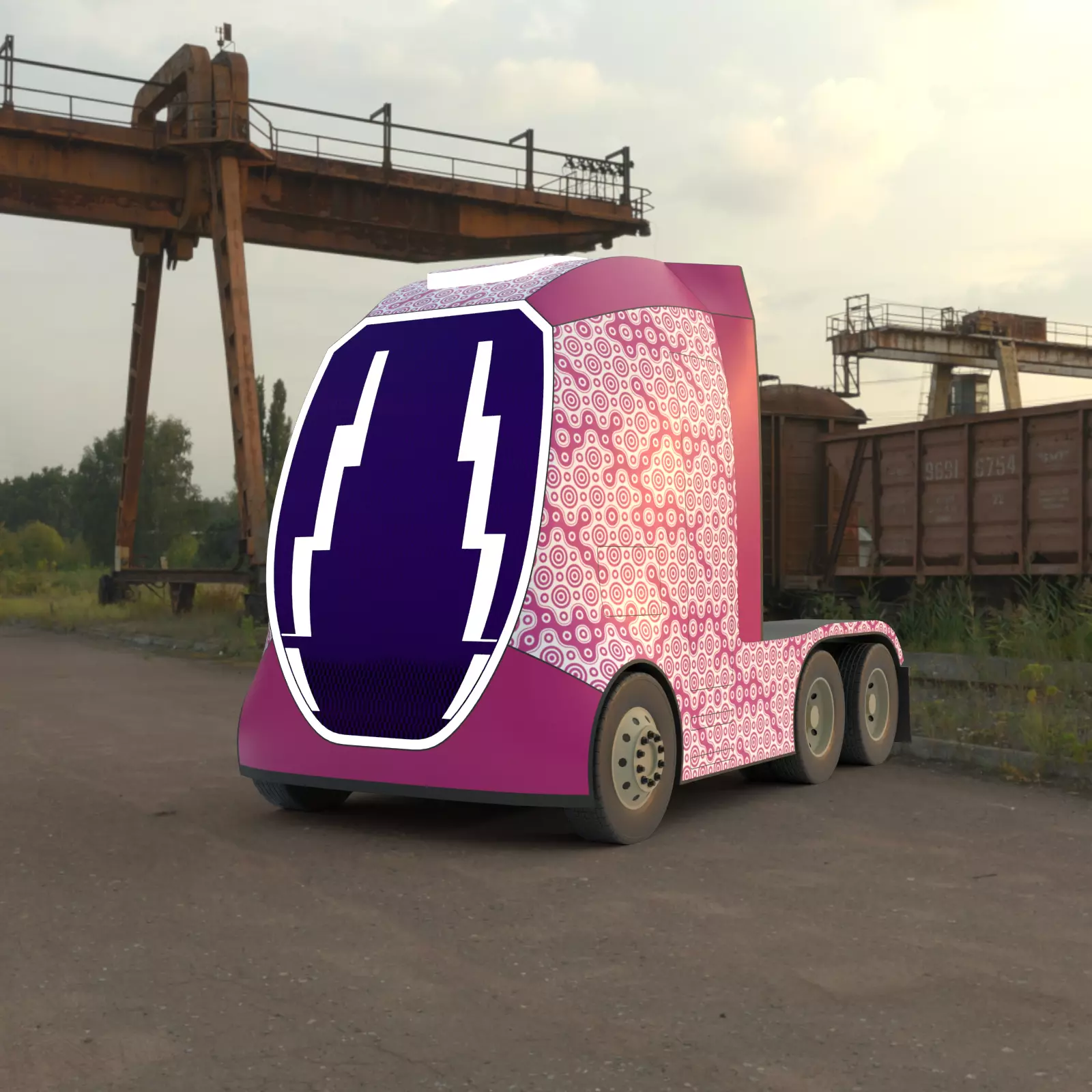 Future semitruck XIX PBR 3D model