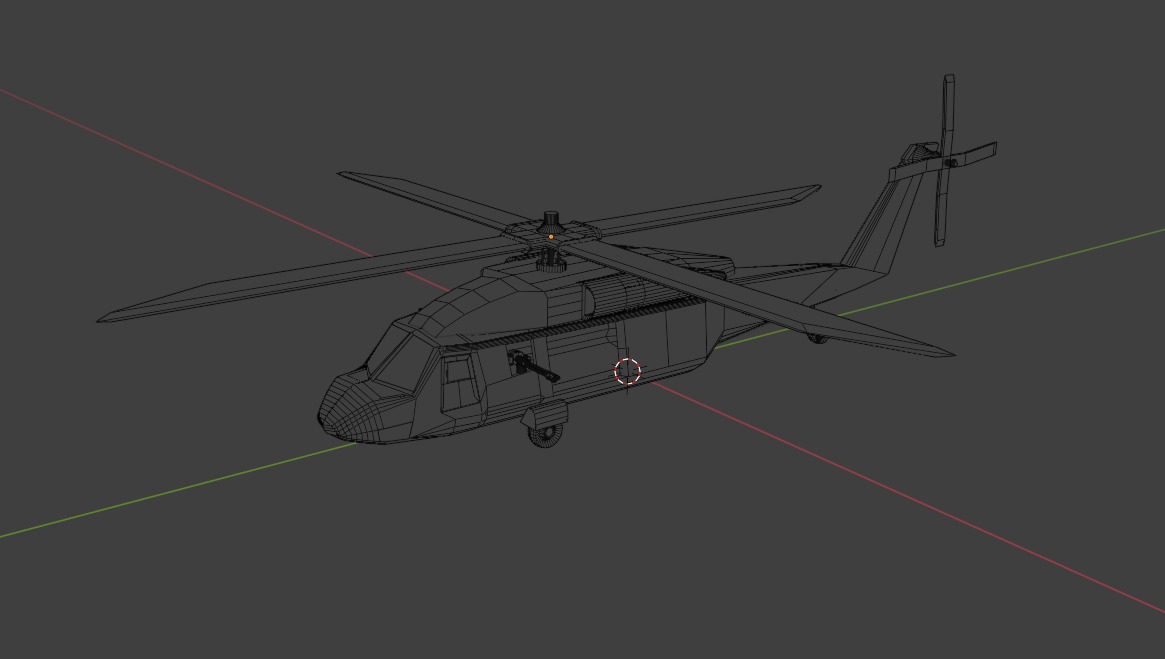 Sikorksy UH 60 Black  Hawk Extremely Low poly model 3D model_2