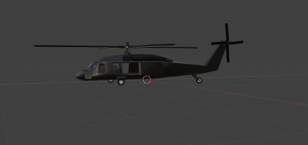 Sikorksy UH 60 Black  Hawk Extremely Low poly model 3D model_1