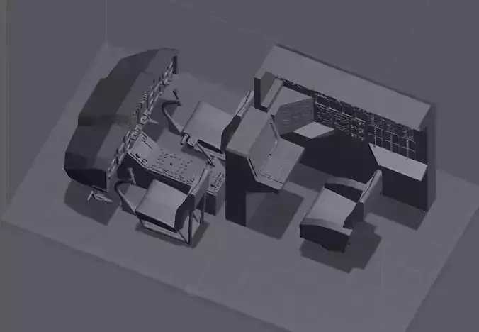 Cockpit Poste de pilotage impression 3D du supercopter Airwolf
