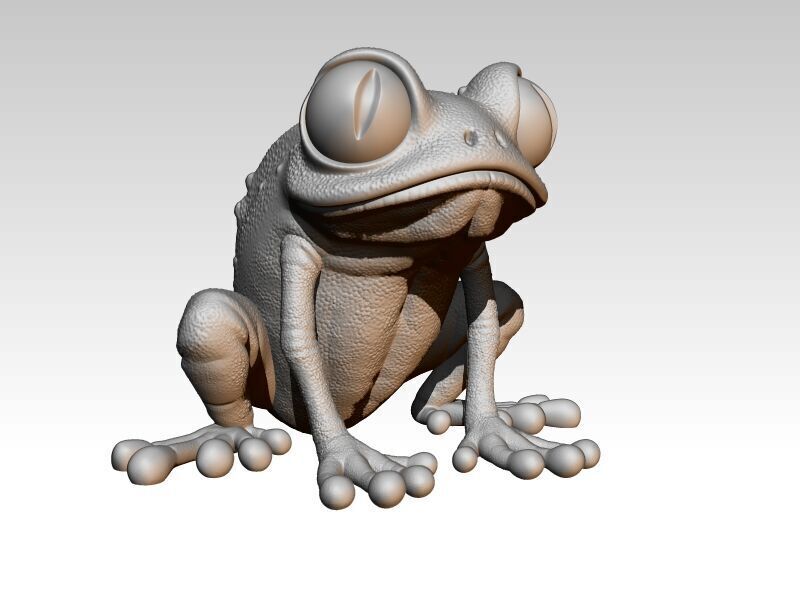 Frog on a water lily leaf 3D print model_8