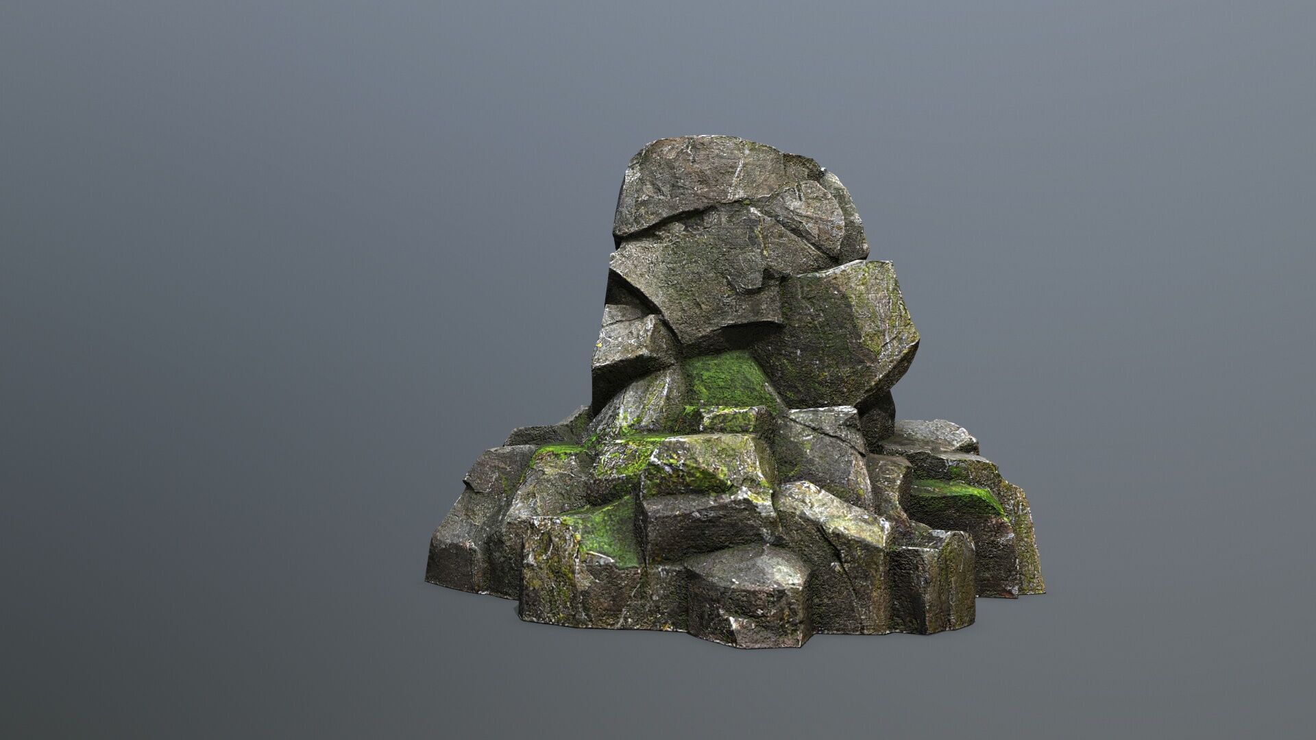 cliff rocks Low-poly 3D model_2