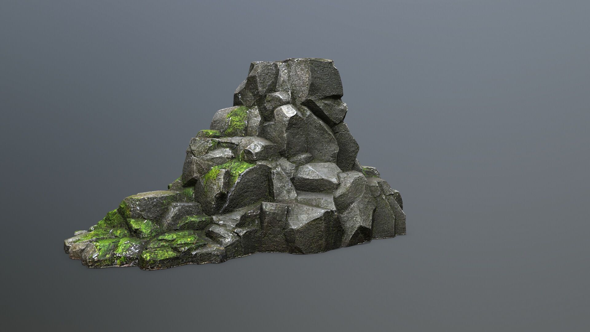 cliff rocks Low-poly 3D model_5