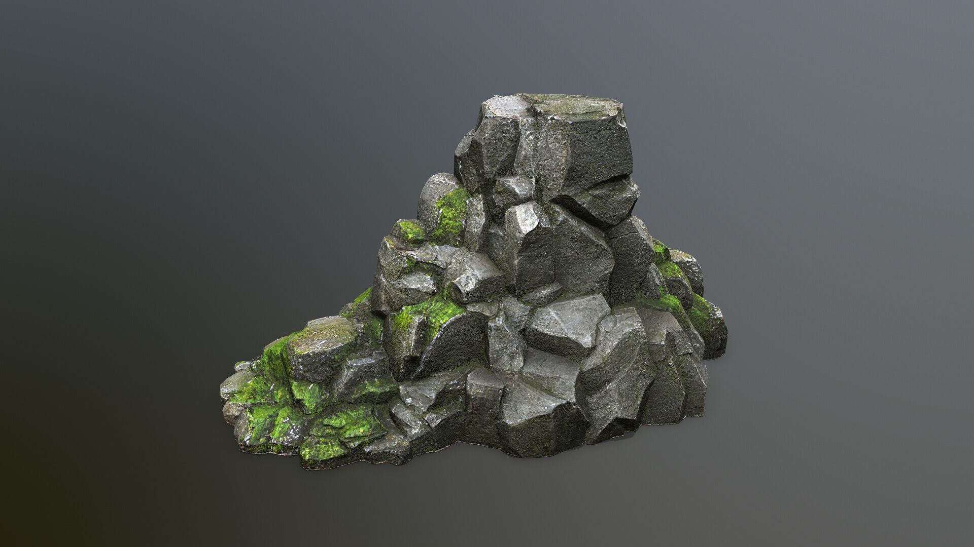 cliff rocks Low-poly 3D model_6
