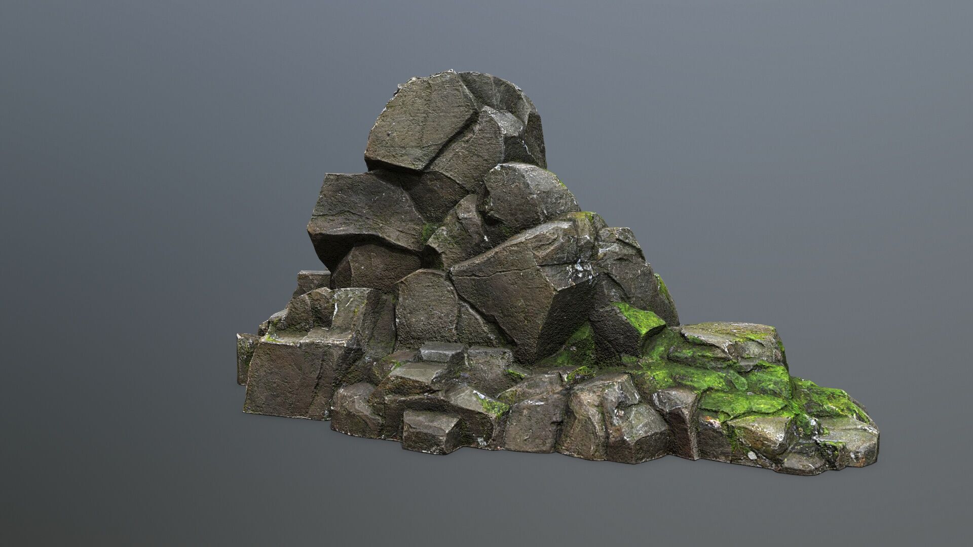 cliff rocks Low-poly 3D model_3