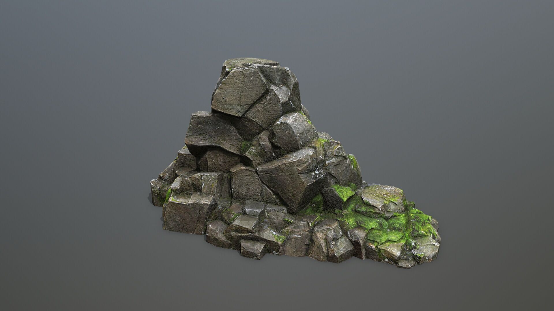 cliff rocks Low-poly 3D model_7