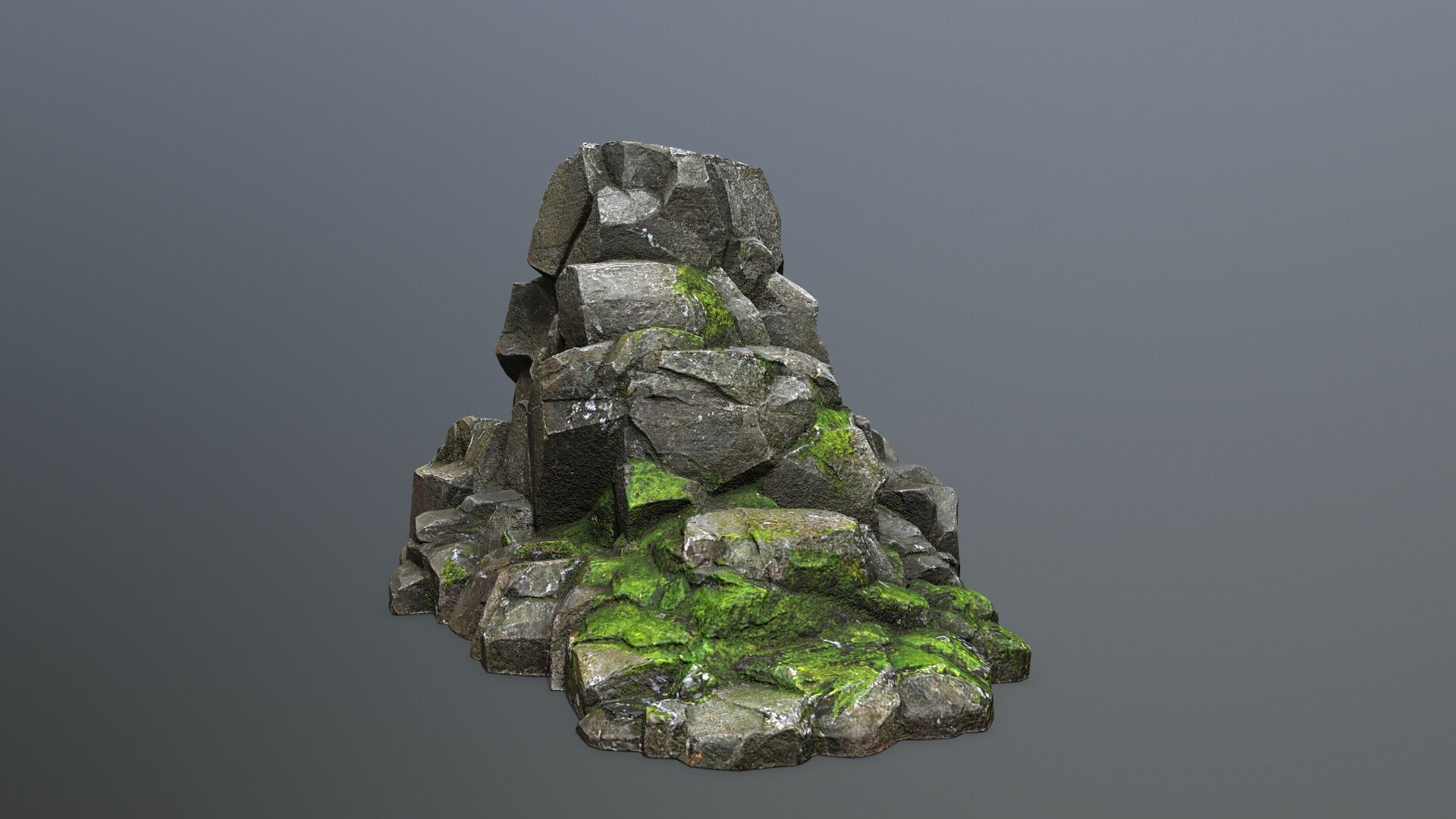 cliff rocks Low-poly 3D model_4