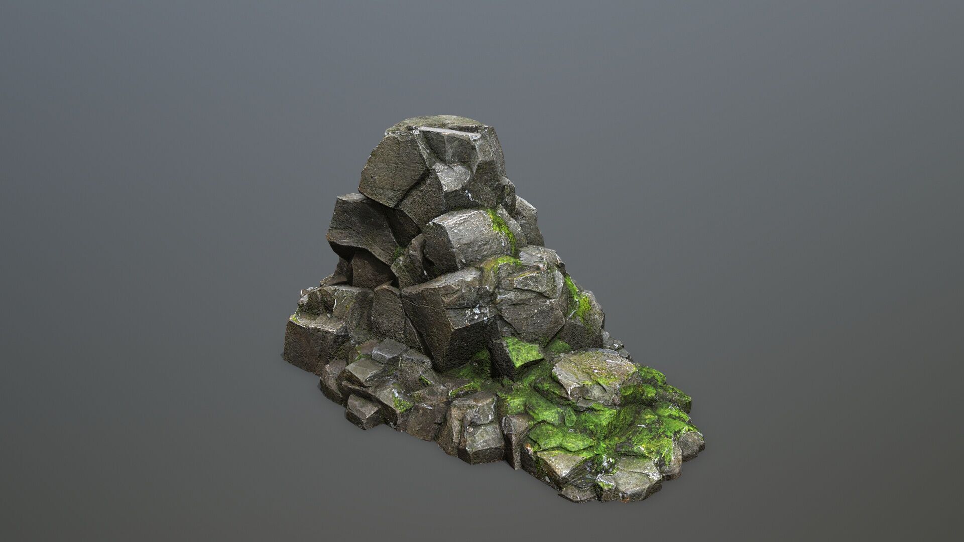 cliff rocks Low-poly 3D model_8