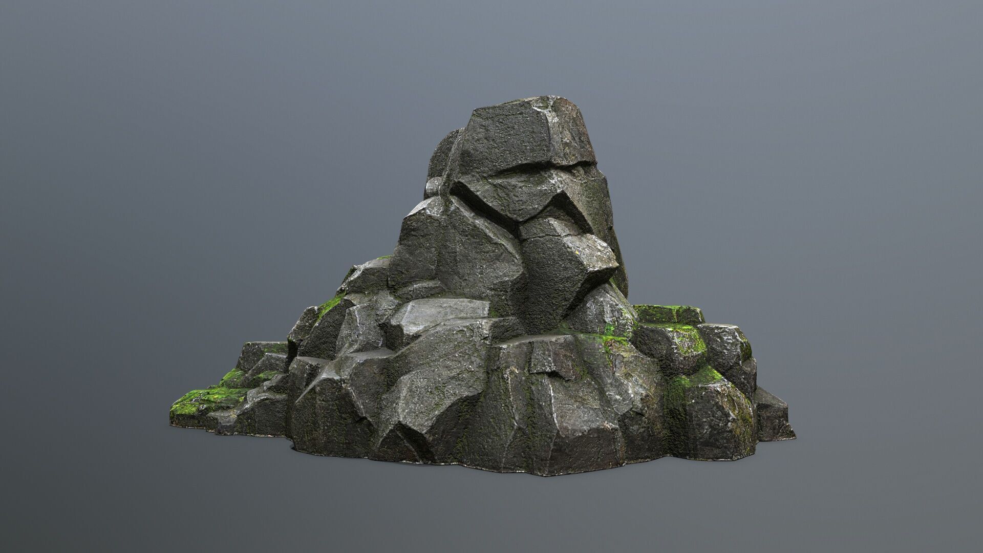 cliff rocks Low-poly 3D model_1