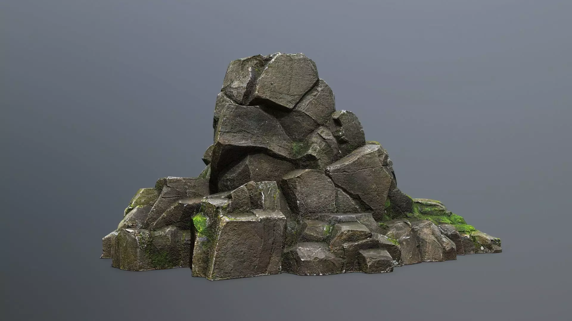cliff rocks Low-poly 3D model_0