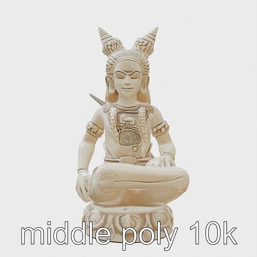 Futuristic Shiva Statuette Sculpture model pack Low-poly 3D model