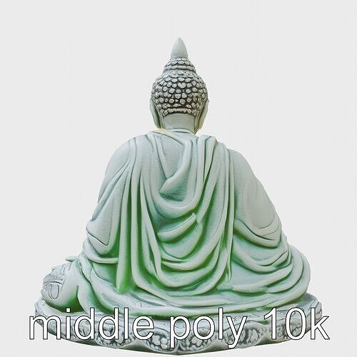 Stylized Buddha Statuette Glowing Accents model pack Low-poly 3D model