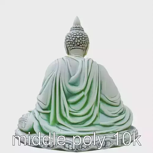 Stylized Buddha Statuette Glowing Accents model pack