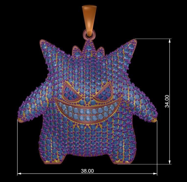 Gengar Pendant 3D print model_4