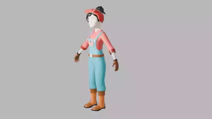 FEMALE CHARACTER LOW POLY