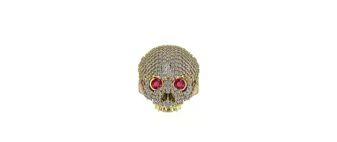 Skull Ring With Gems 3D print model