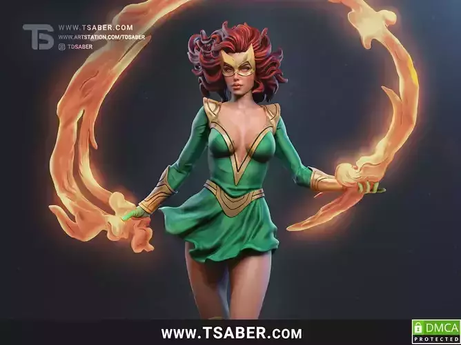 Jean Grey Classic Statue 3D print model