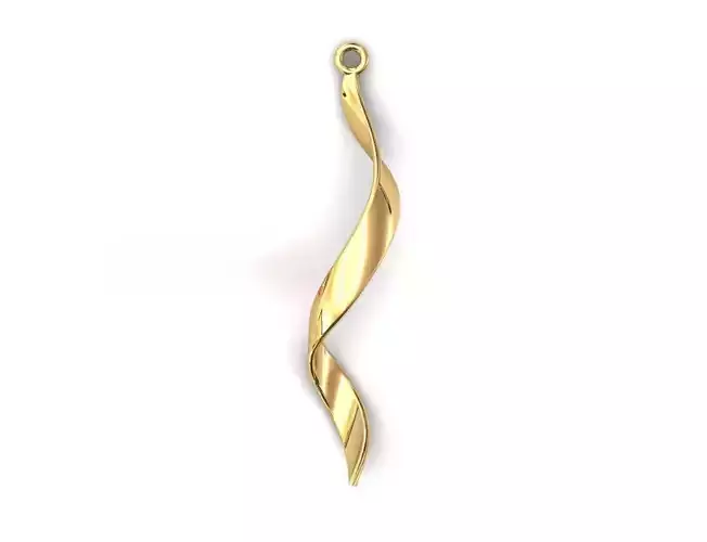 Twisted or curved pendant or necklace 3D print model