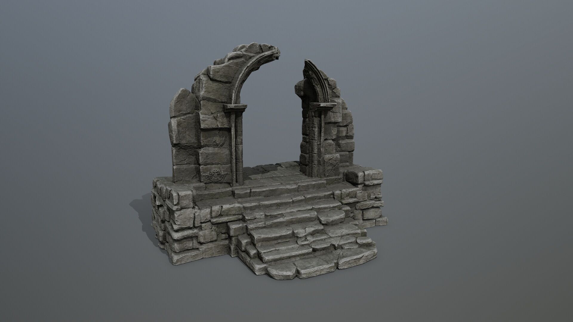 Rock Gate Low-poly 3D model_13