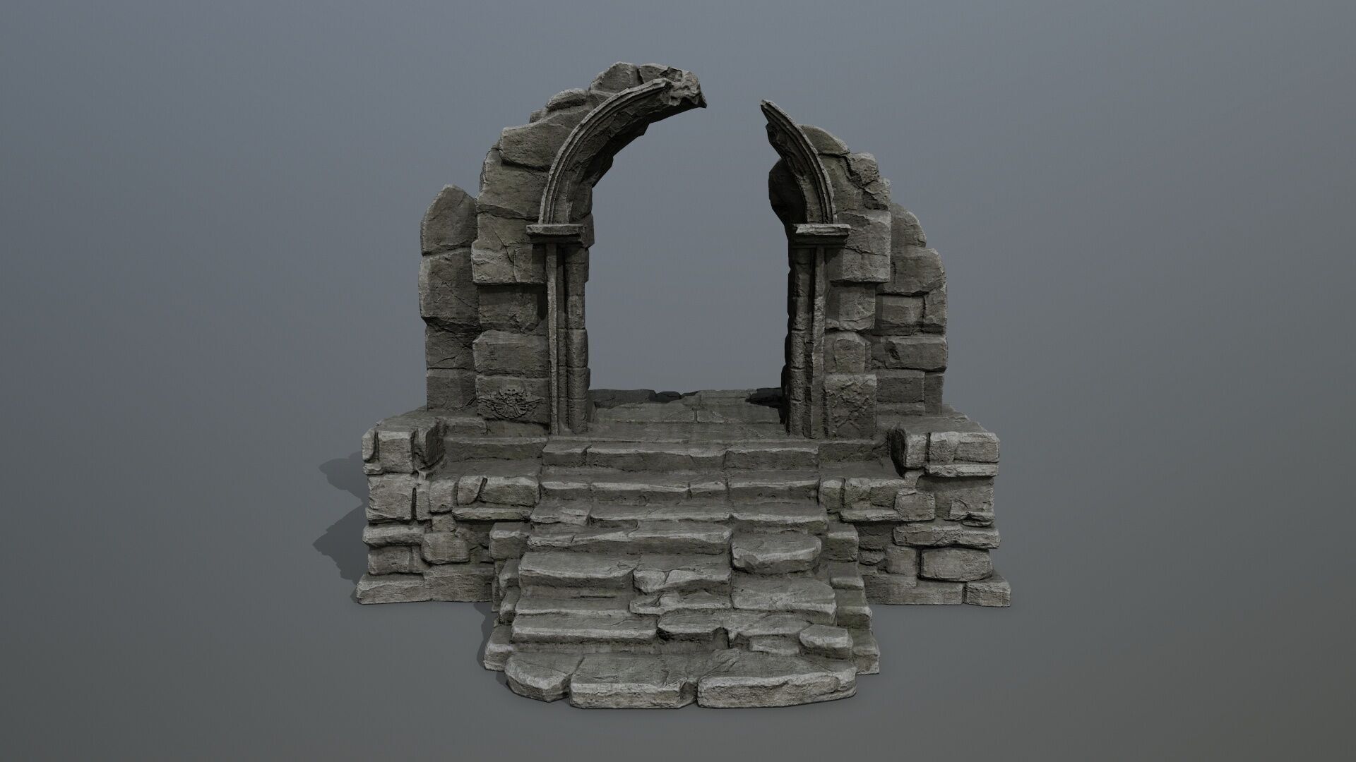 Rock Gate Low-poly 3D model_3