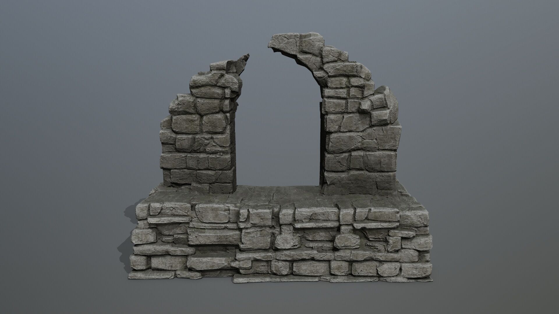 Rock Gate Low-poly 3D model_9