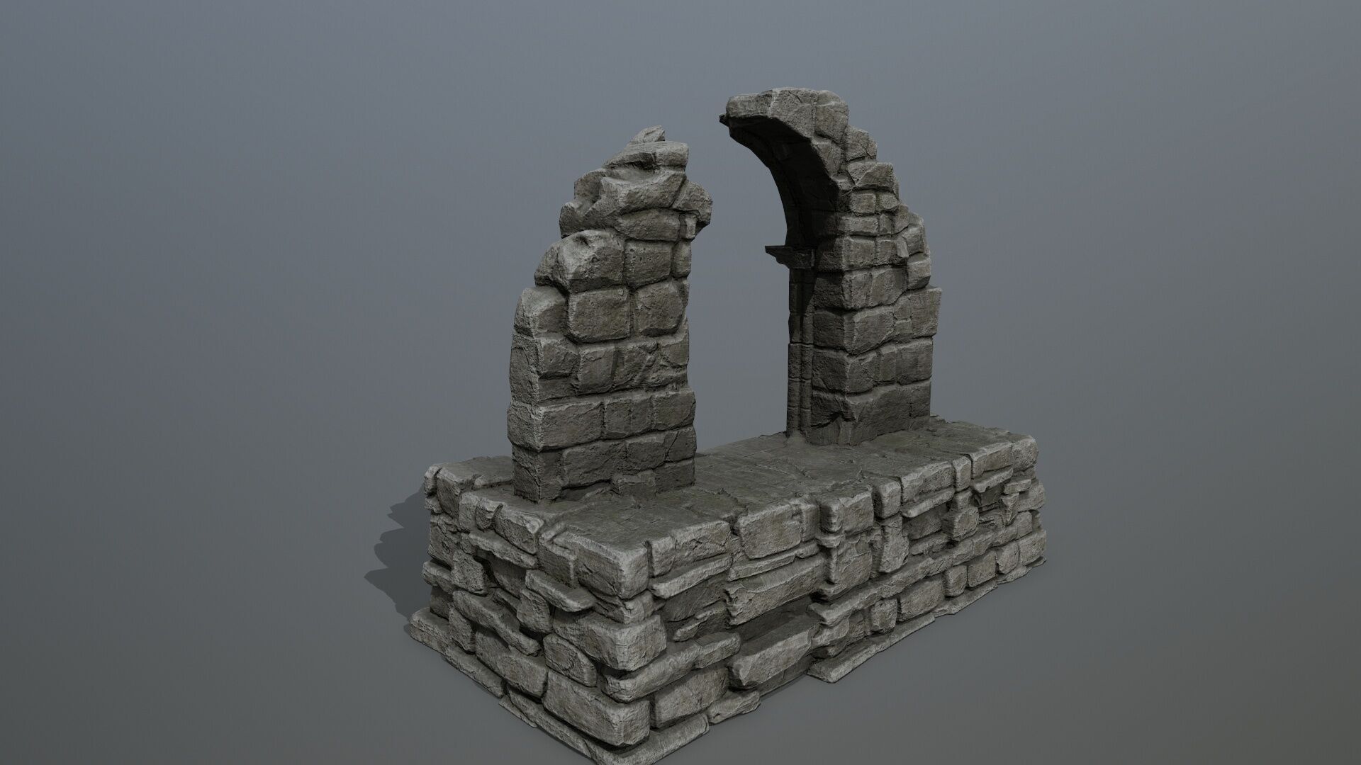 Rock Gate Low-poly 3D model_8