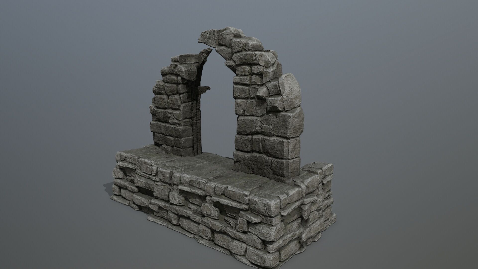 Rock Gate Low-poly 3D model_10