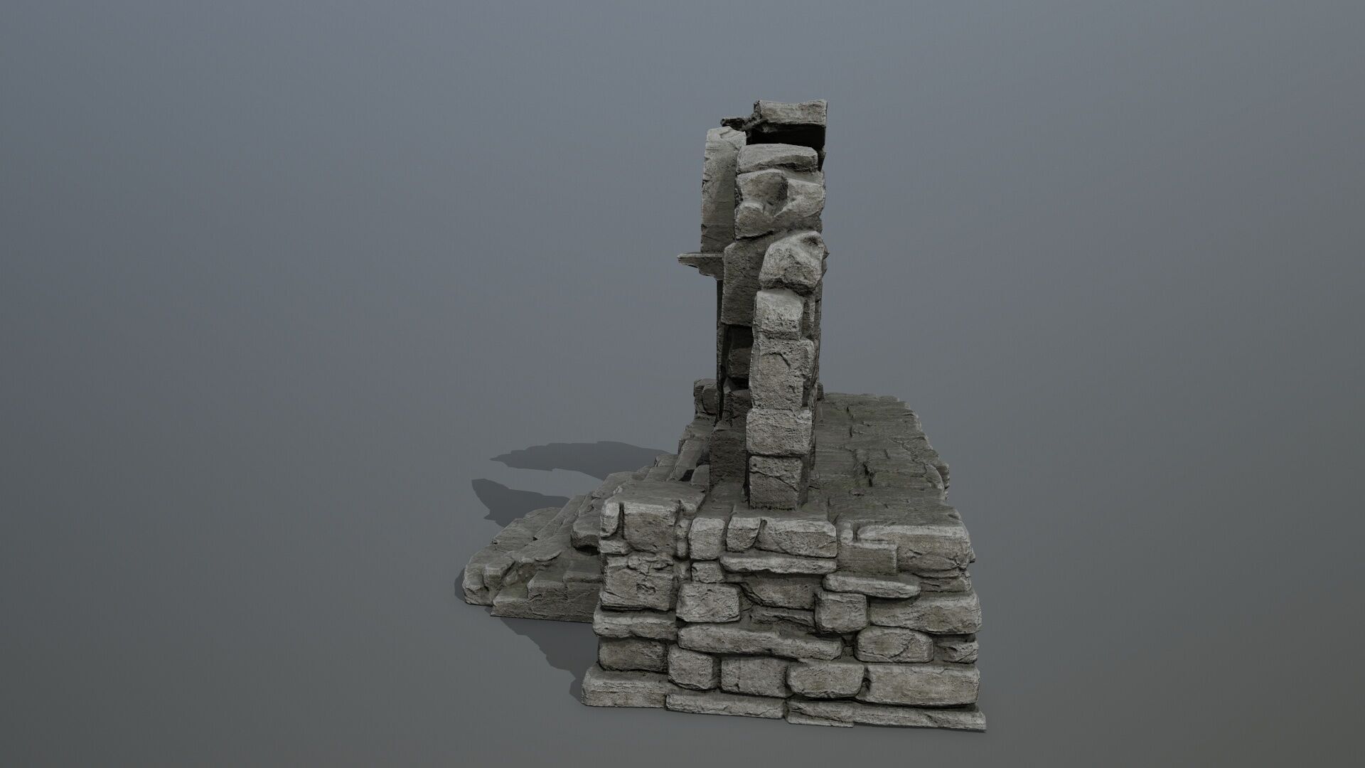 Rock Gate Low-poly 3D model_7