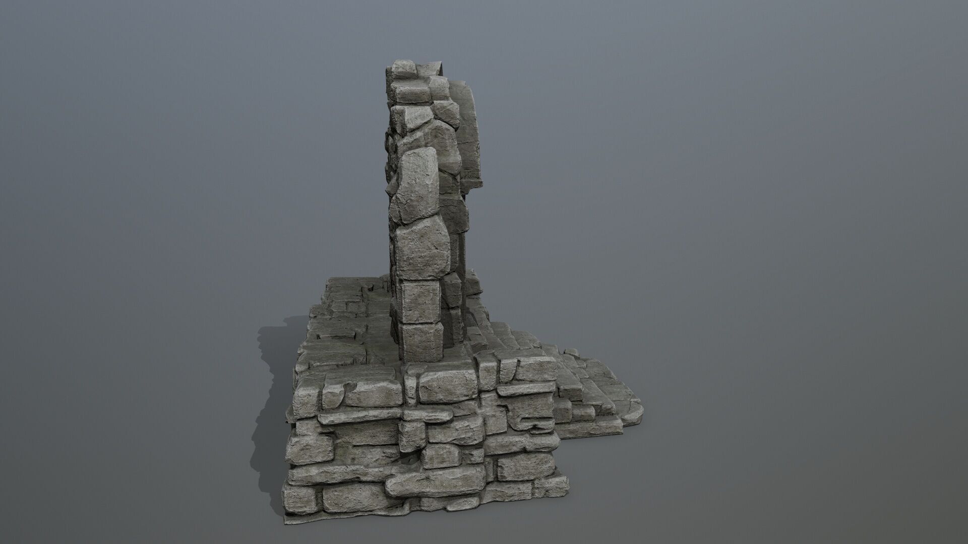 Rock Gate Low-poly 3D model_11