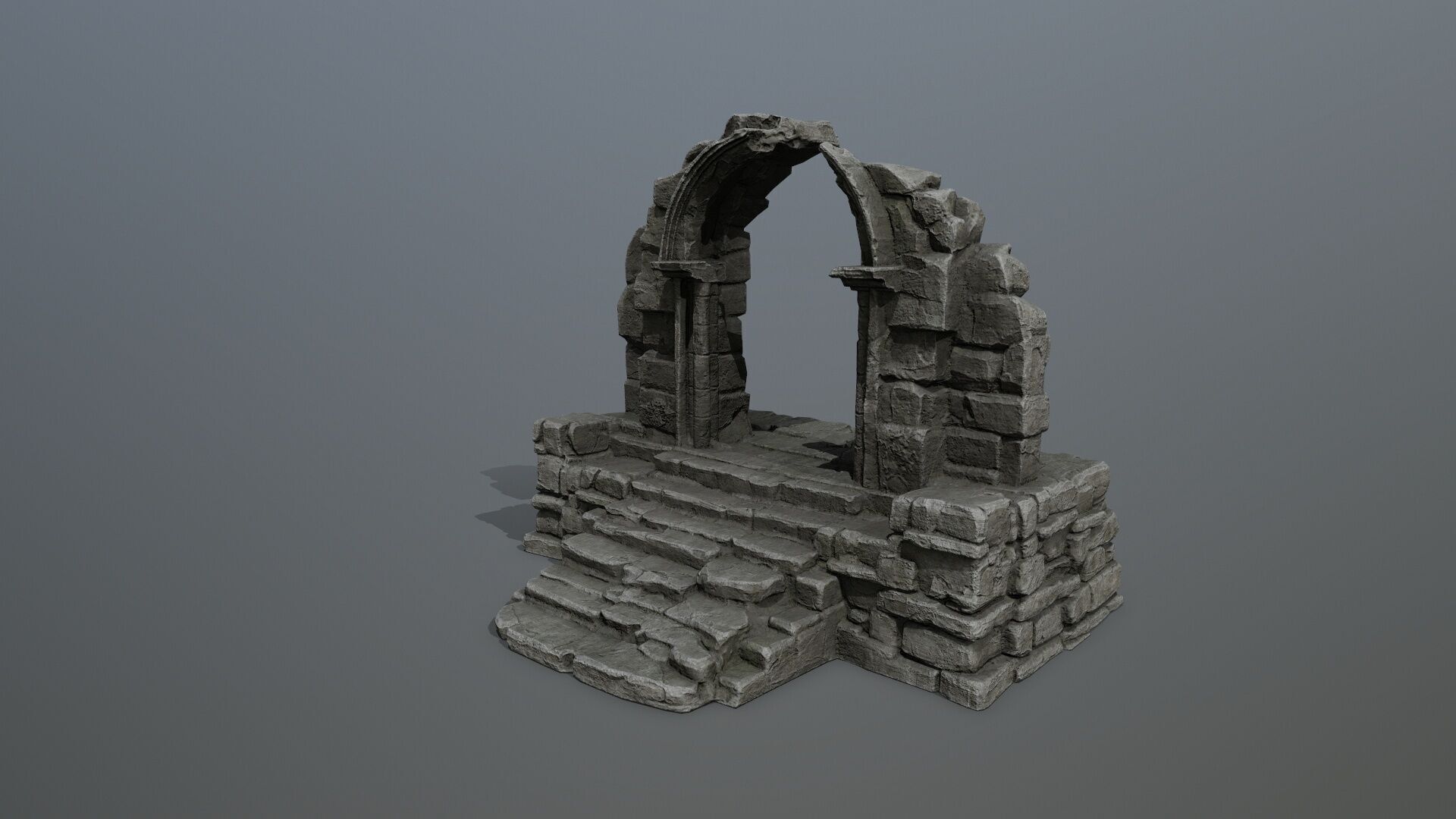 Rock Gate Low-poly 3D model_5