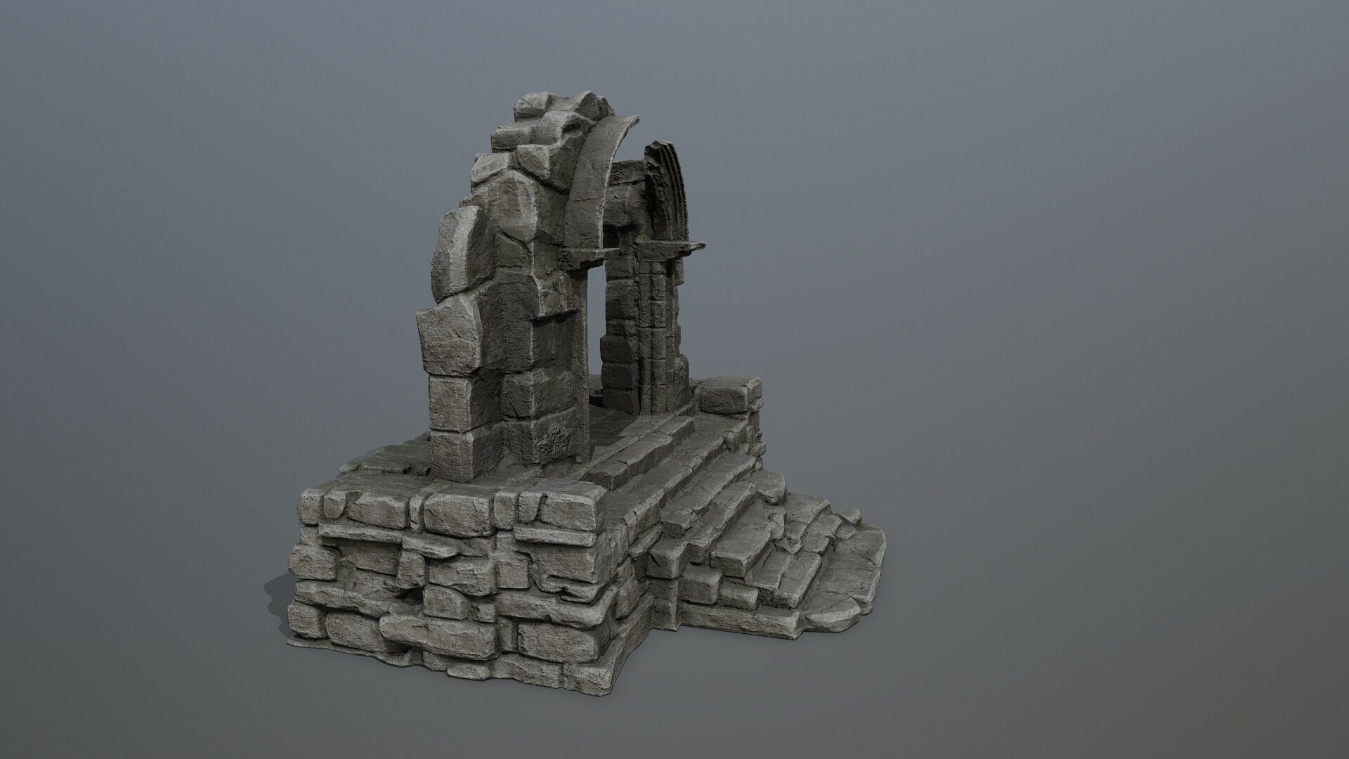 Rock Gate Low-poly 3D model_12