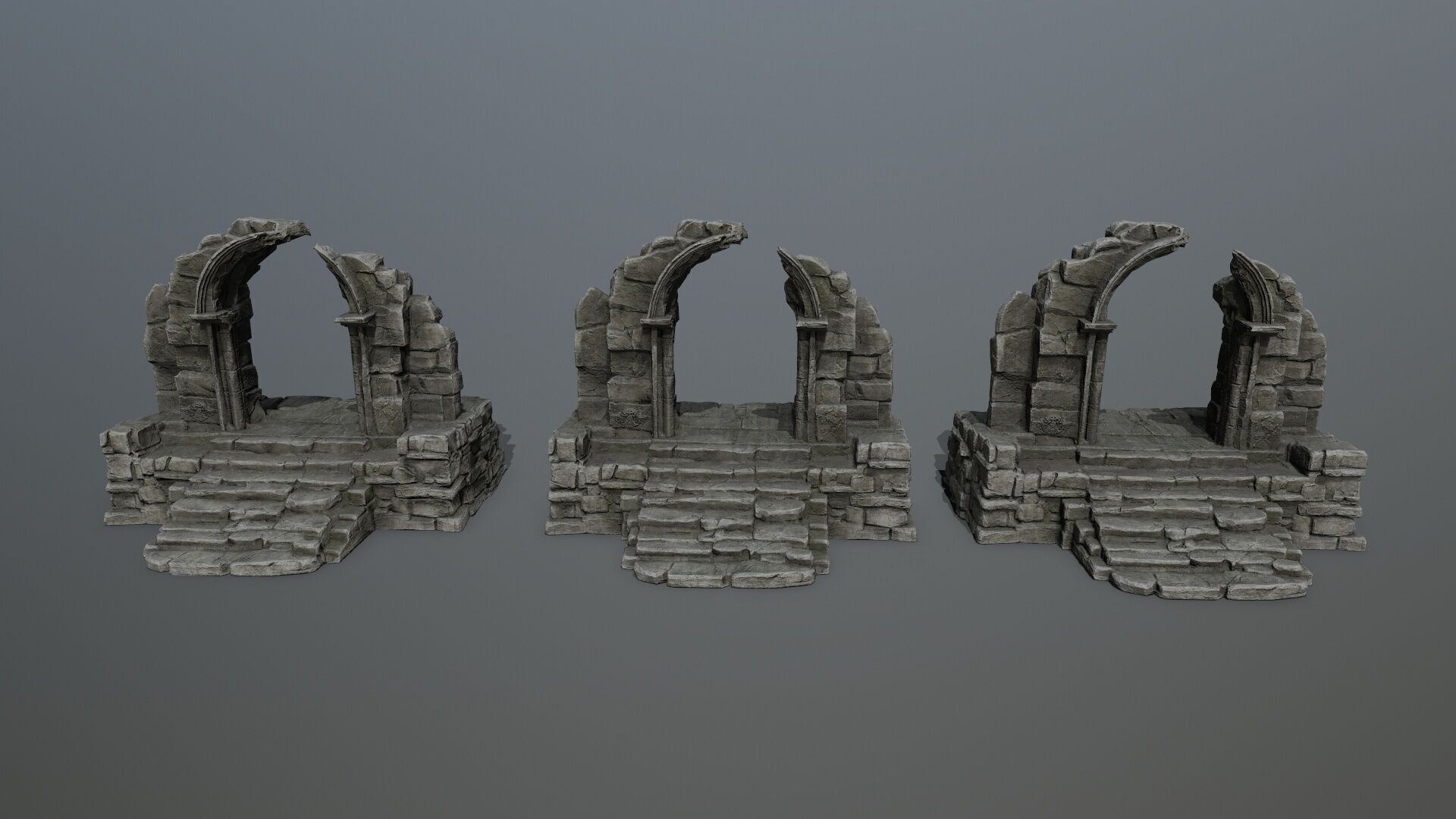 Rock Gate Low-poly 3D model_16