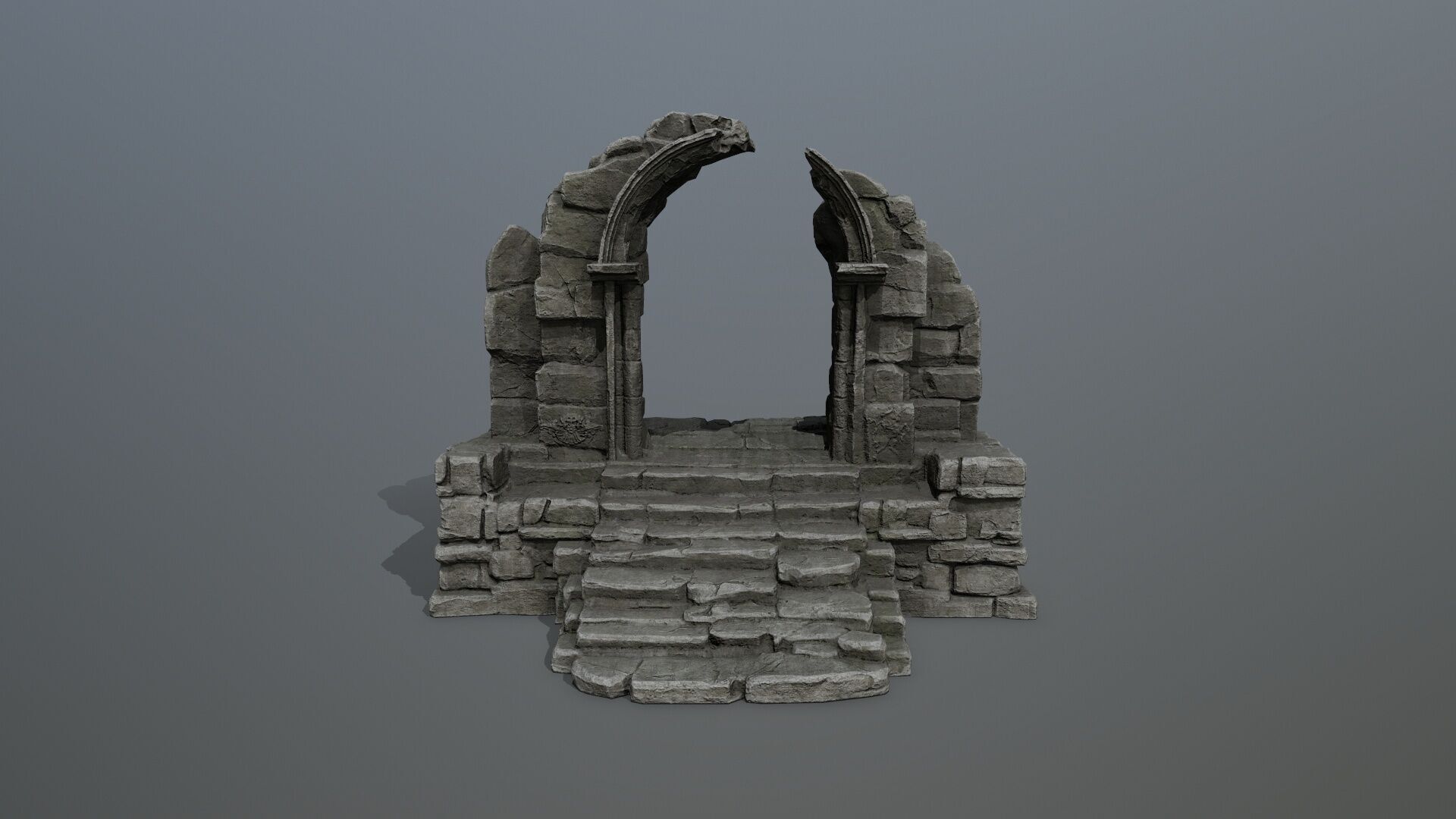 Rock Gate Low-poly 3D model_4