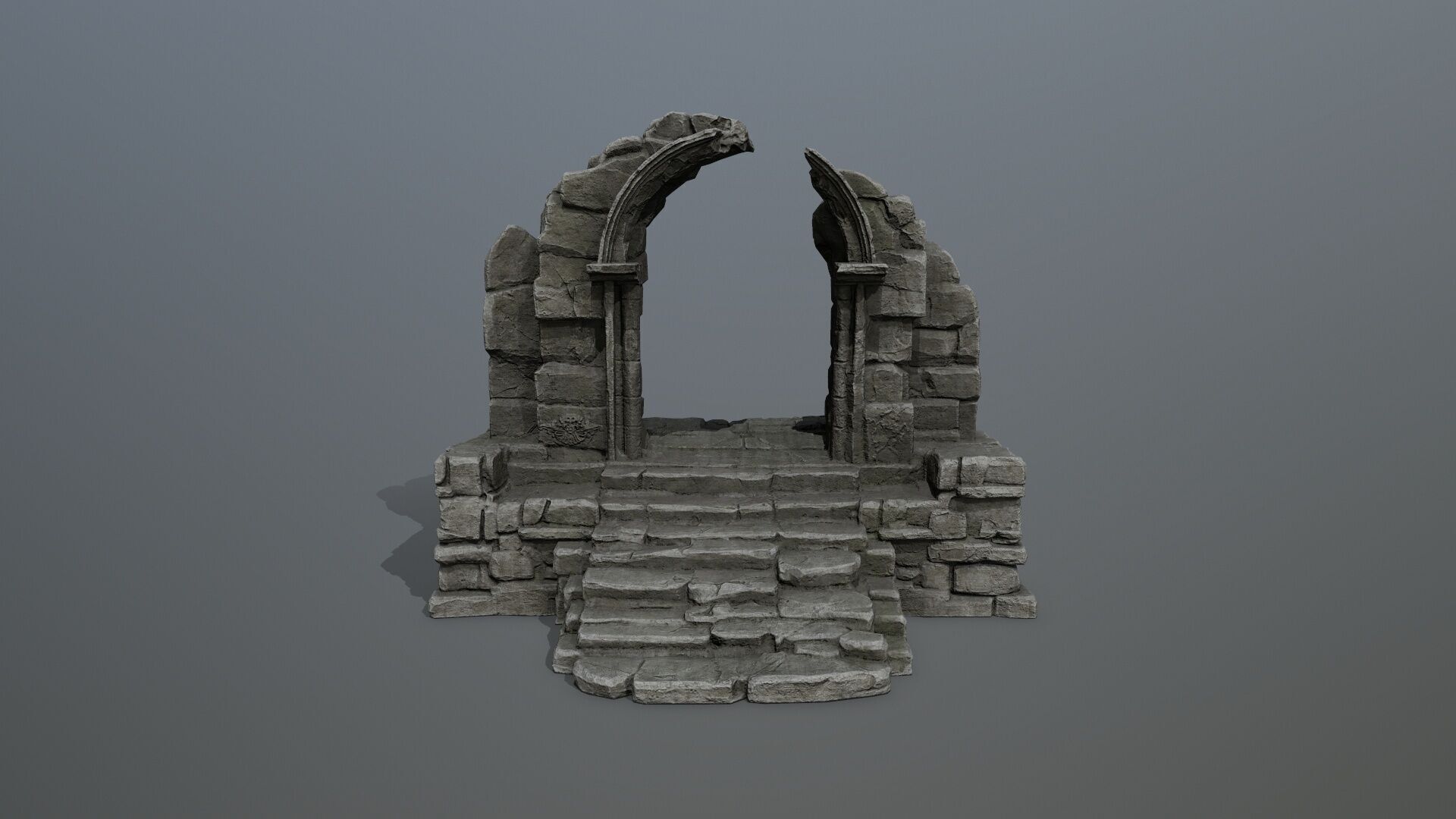 Rock Gate Low-poly 3D model_14