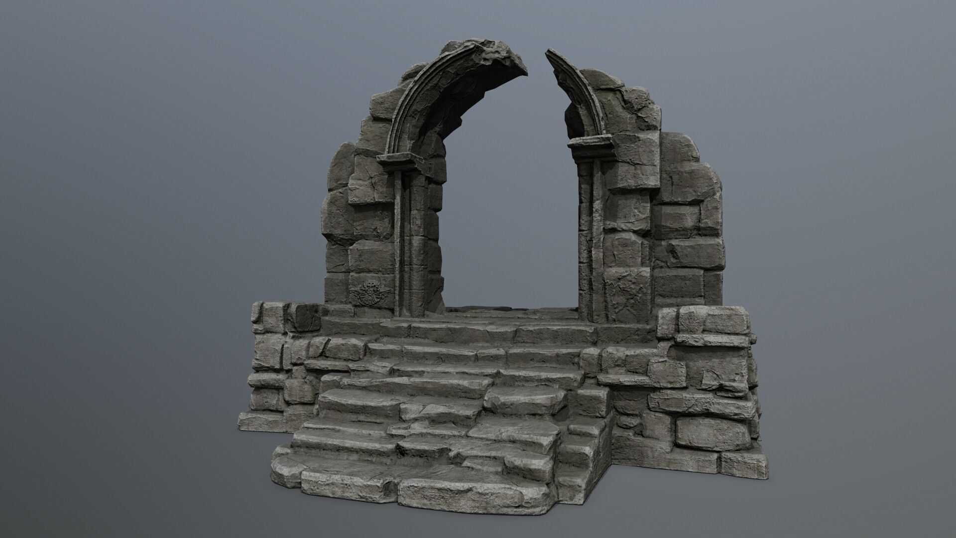 Rock Gate Low-poly 3D model_1