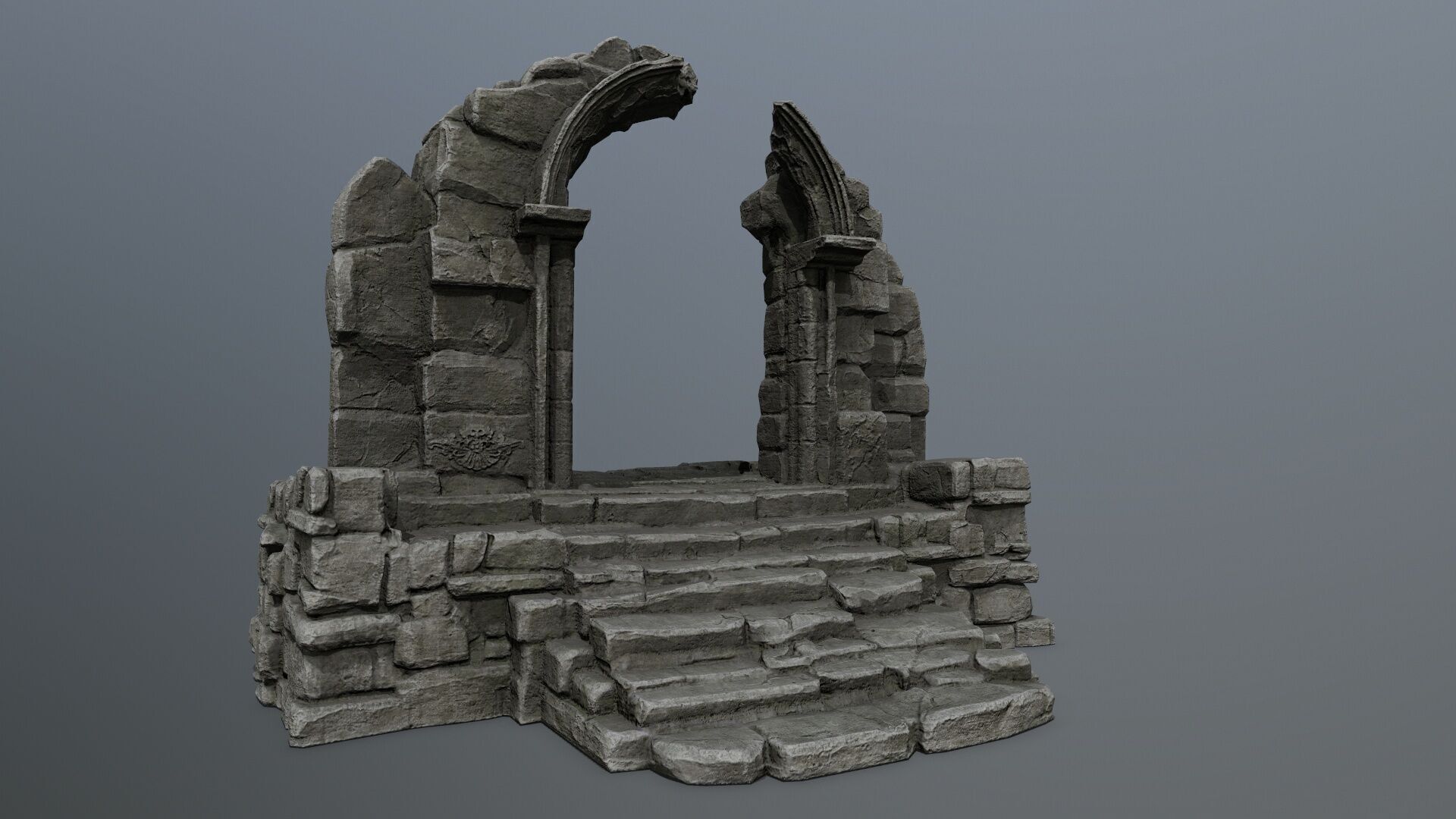Rock Gate Low-poly 3D model_2