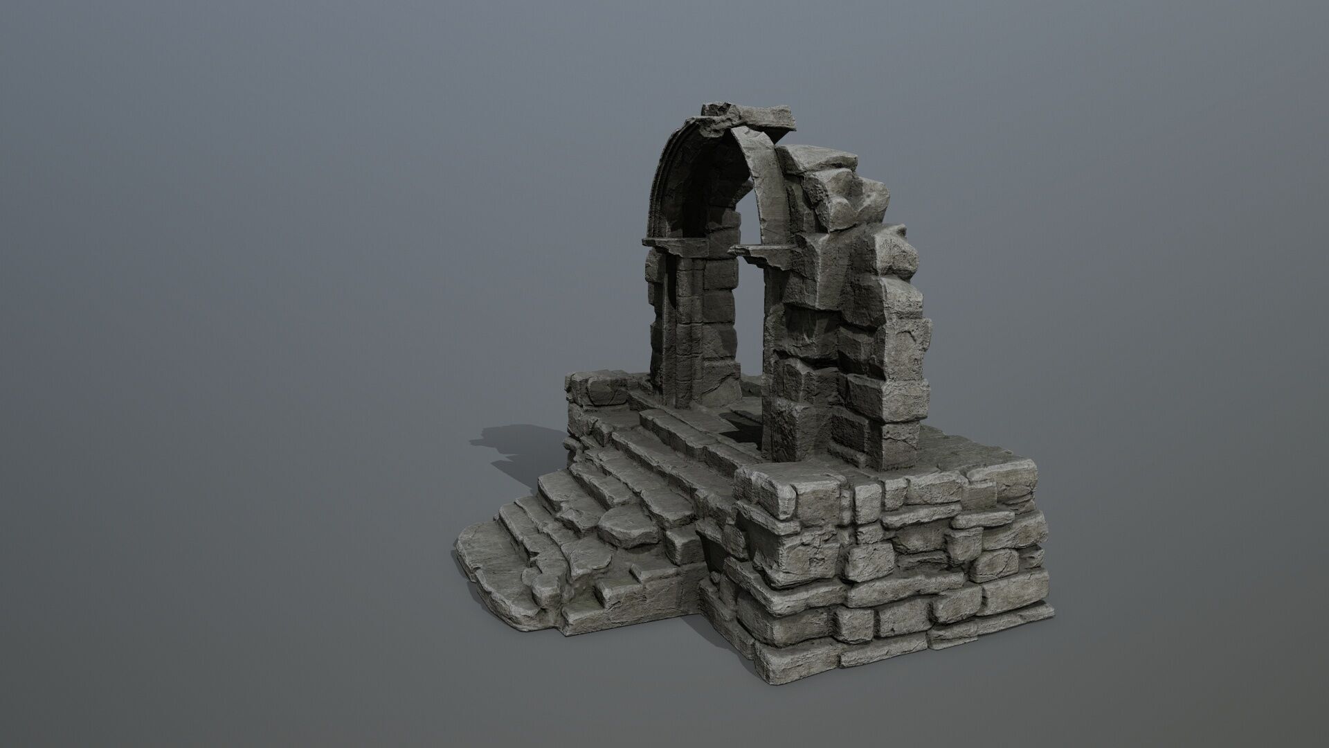 Rock Gate Low-poly 3D model_6