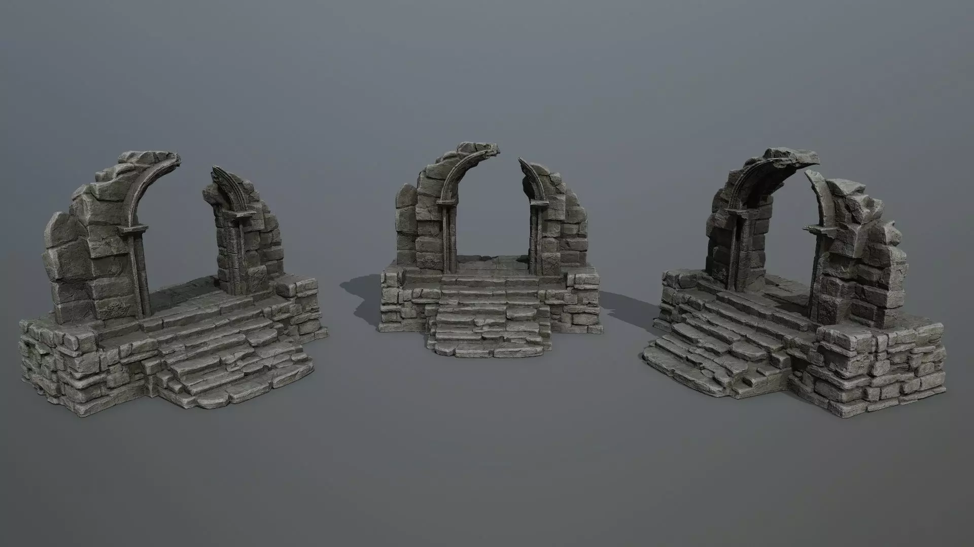 Rock Gate Low-poly 3D model_0