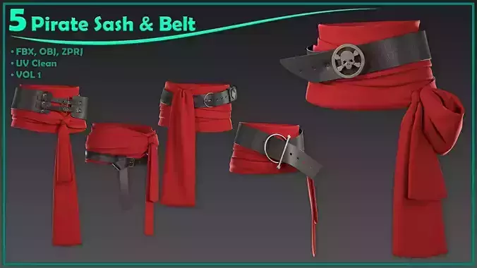 5 pirate sash and belt