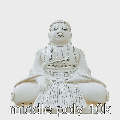 Buddha Statuette Meditative Pose model pack Low-poly 3D model