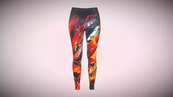 Girls Sports Leggings-Sublimation Printed In Low Poly