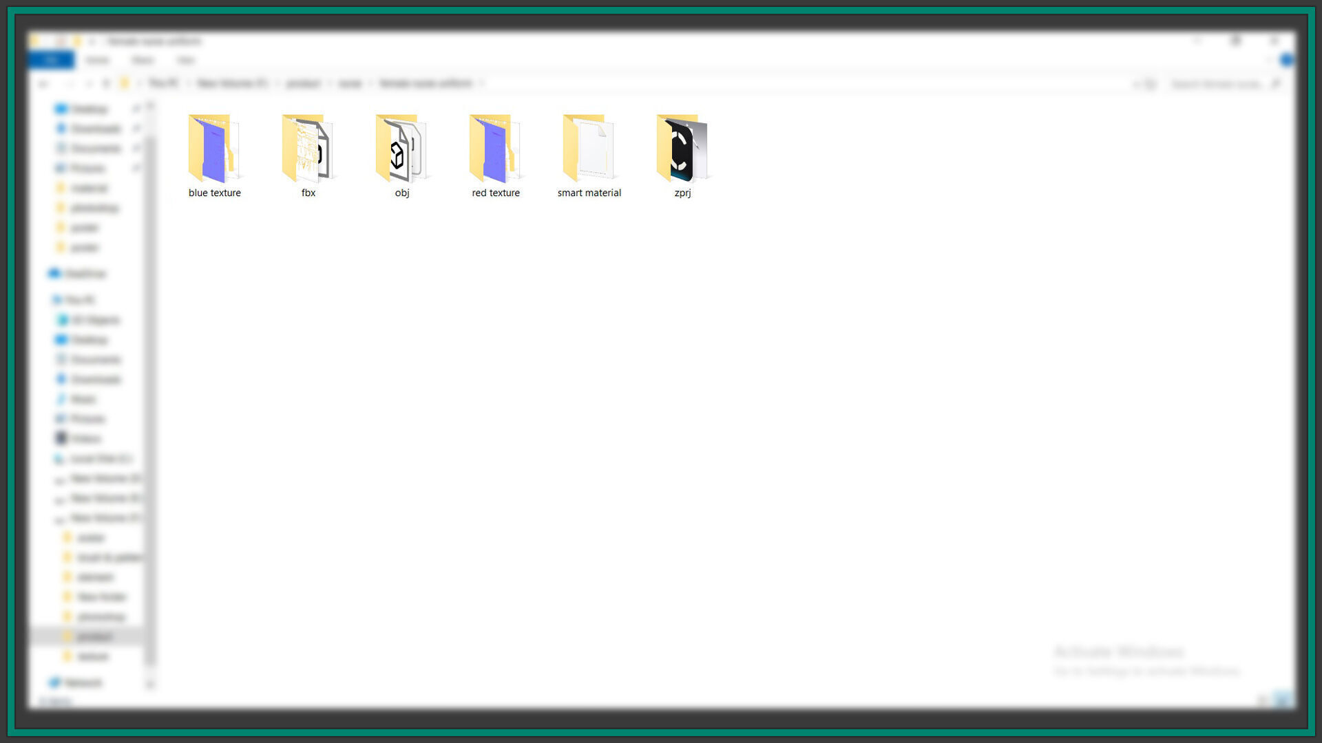 female stewardess uniform with 2texture and smart material 3D model_8