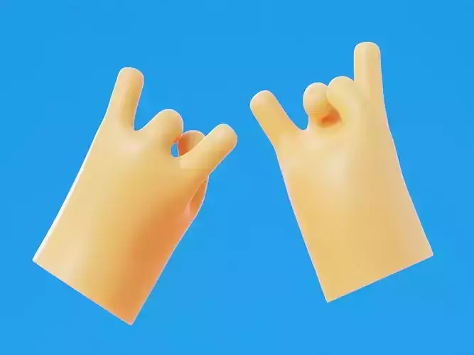 Cartoon Hand Rock-on Pose Illustration Icon