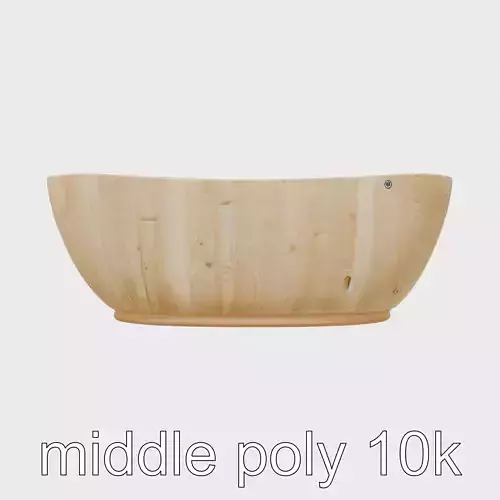 Oval Wooden Bathtub Handcrafted Design Model Pack