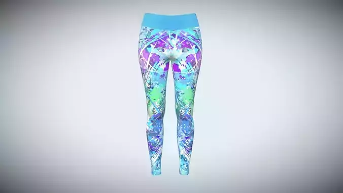 Girls Sports Leggings-Sporty Print In Low Poly