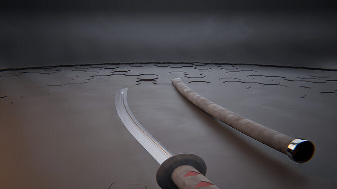 Weapon Katana Sword Blade Low-poly 3D model Low-poly 3D model