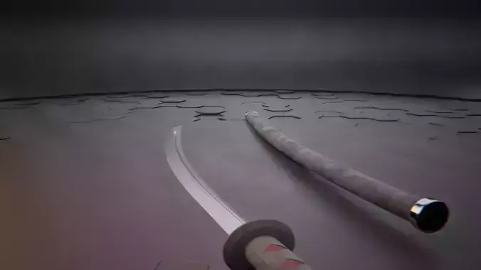 Weapon Katana Sword Blade Low-poly 3D model