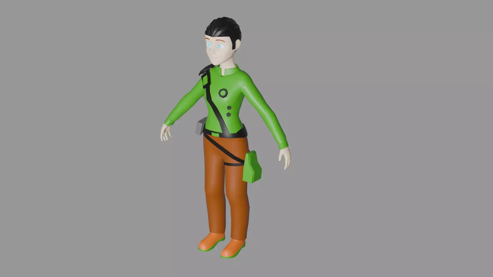 low poly female character Low-poly 3D model_0