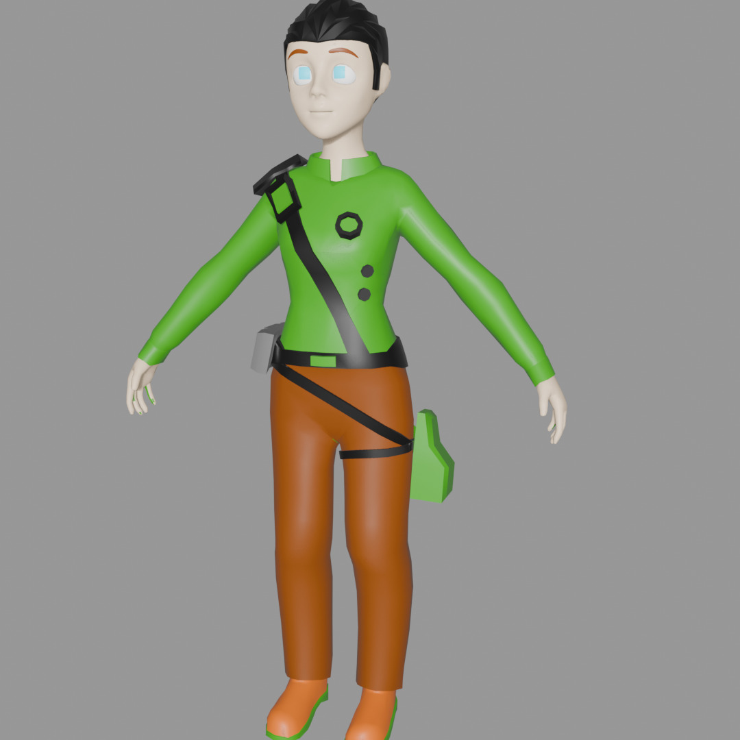 low poly female character Low-poly 3D model_4